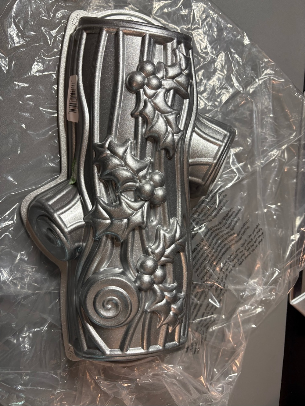 Nordic Ware Silver Holly Log Cake Mold